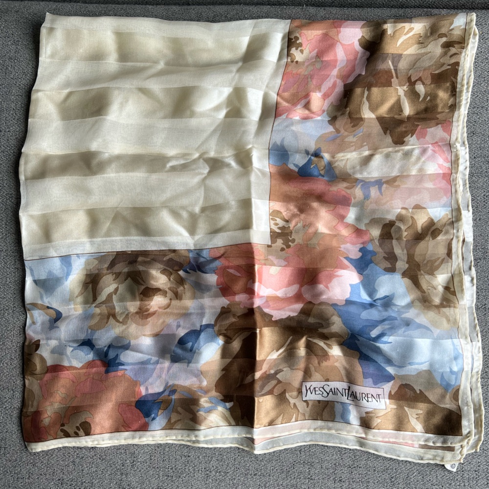 Yves Saint Laurent Japan exclusive floral silk scarf 90cm